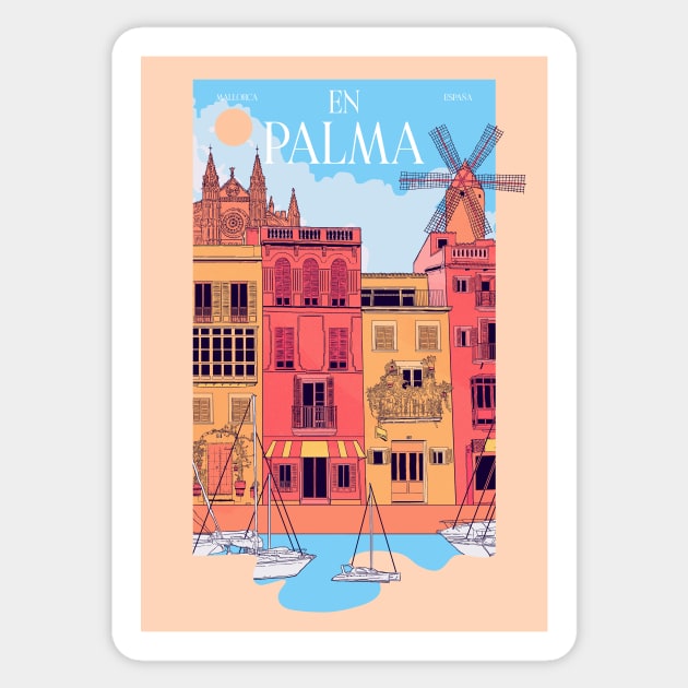 Palma Mallorca 1 Sticker by justblackdesign